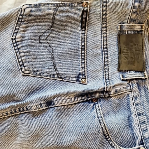 Harley-Davidson Vintage Relaxed Classic Logo High Rise Sz 14x28 Biker Bl… - Picture 4 of 11